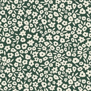 Small Mini flower field on dark green