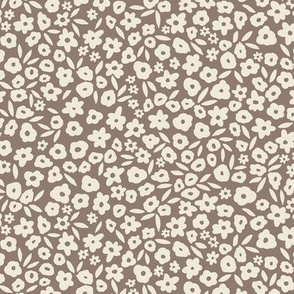 Small Mini flower field on taupe gray