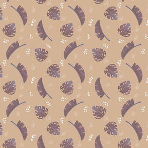 Watercolour Tropical Leaves  Earth Colors Wallpaper and Fabric