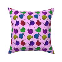 Cute Rainbow Kiwi multi directional - on pink