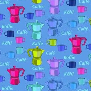 Moka coffee pots blue