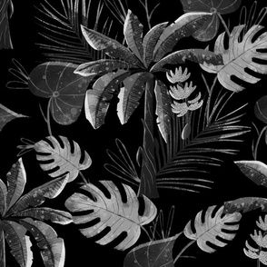 Black Banana Tree Tropical Leaves 