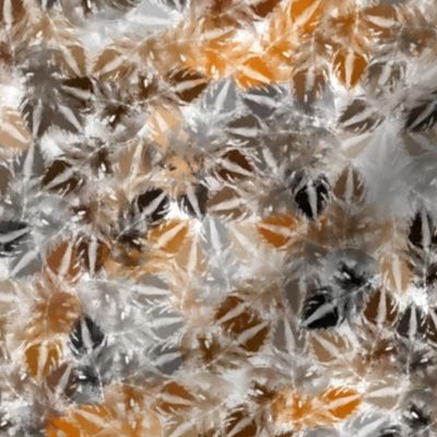 Wachtelfedern in Hülle und Fülle - gemalt • Quail feathers in abundance