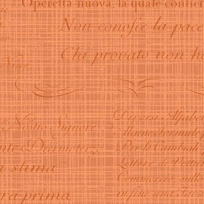 Vintage Italian Scripts in Pale Orange