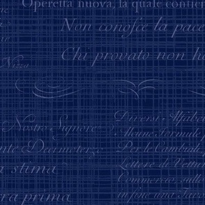 Vintage Italian Scripts in royal blue