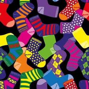 Rainbow Odd Socks Black
