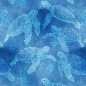 Sea Turtle Shibori Blues