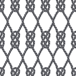 Rope gray anthracite nautical knots diamonds net
