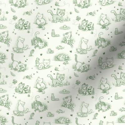 cat toile green