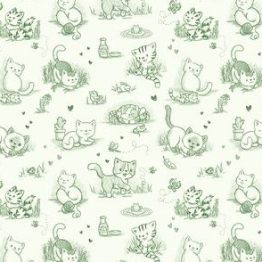 cat toile green