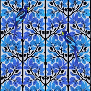 Parrots Art Nouveau (Monticole blue)