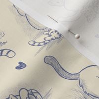 cat toile blue