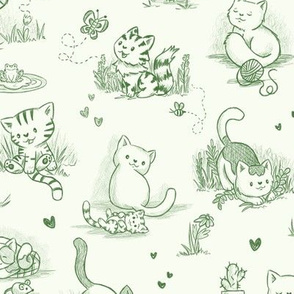 cat toile green