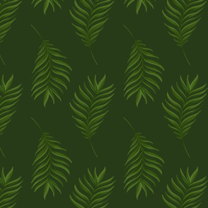 Palm Frond / Dark Green - Large