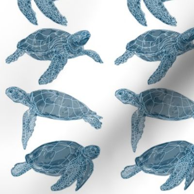 Shibori Turtles Ocean Blue