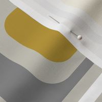 retro ovals Grey Mustard Taupe Black White