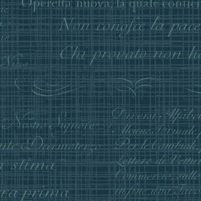 Vintage Italian Scripts in slate blue