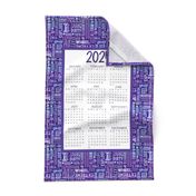 2025 Calendar Jeep Life Words and Sayings Purple Galaxy for Tea Towel or Wall Hanging