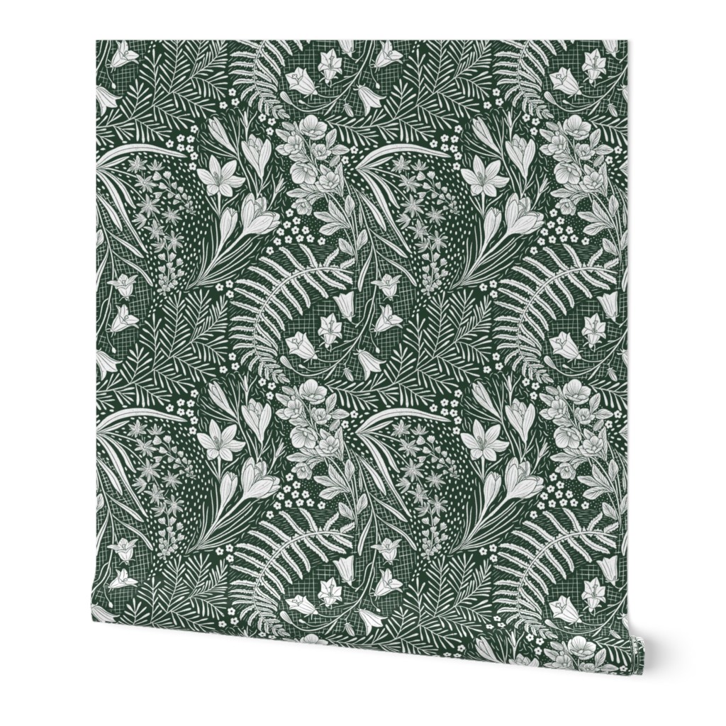 Forest Flowers reimagined paisley Wallpaper | Spoonflower