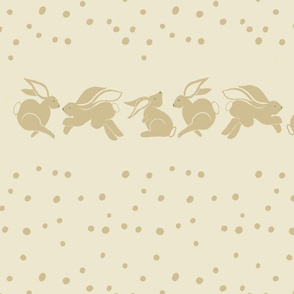 Rabbit dots beige pillow ca