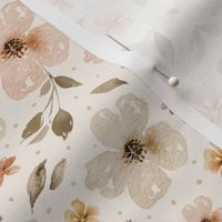 Country Florals - Neutral - watercolor flowers