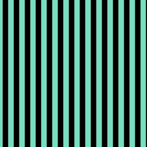 Aqua Mint Bengal Stripe Pattern Vertical in Black
