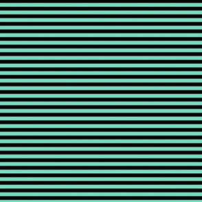 Small Aqua Mint Bengal Stripe Pattern Horizontal in Black