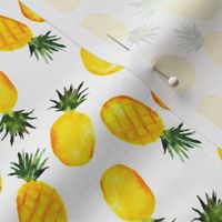 Watercolor pineapples - smaller scale - tropical summer pineapple print