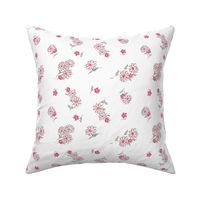 Daisies Pink Gray Large Scale