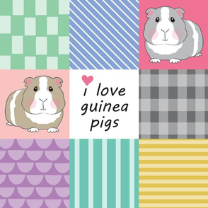 6 inch i love guinea pigs wholecloth 