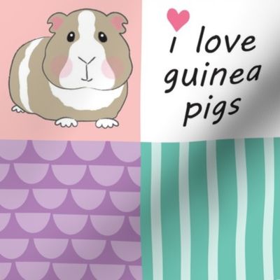 4 inch i love guinea pigs wholecloth