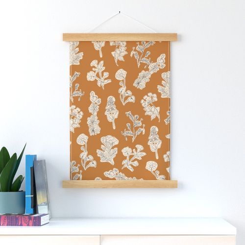 Hand-drawn Florals Large on Ochre