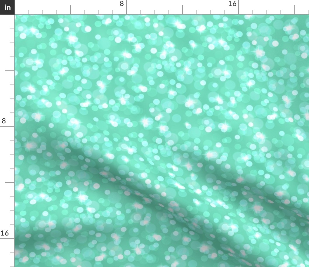 Sparkly Bokeh Pattern - Aqua Mint Color