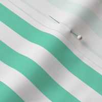 Aqua Mint Awning Stripe Pattern Vertical in White
