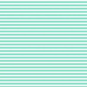 Small Aqua Mint Bengal Stripe Pattern Horizontal in White