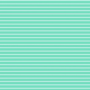 Small Aqua Mint Pin Stripe Pattern Horizontal in White