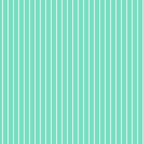 Small Aqua Mint Pin Stripe Pattern Vertical in White