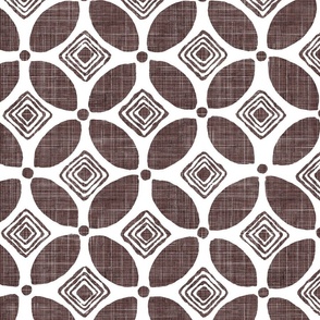 brown tile on white geometric