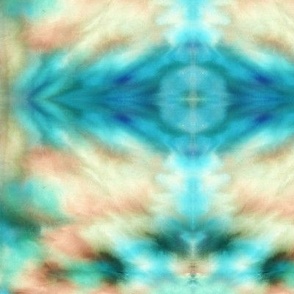 Tie Dye Turquoise and Peach Peaceful Dawn