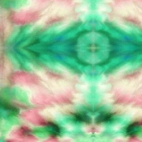Tie Dye Pink and Mint Feathery