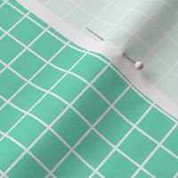 Grid Pattern - Aqua Mint and White