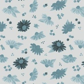 ditsy watercolor floral- blue