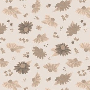 ditsy watercolor floral- sepia