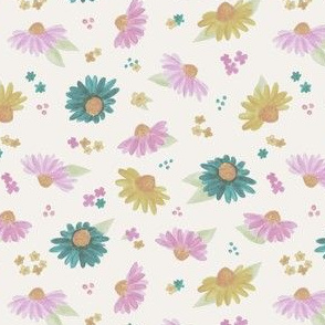 ditsy watercolor floral- muted