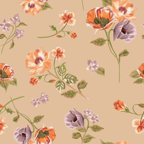 Floral Tan Watercolor