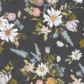 Eden Floral (charcoal) MED 