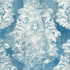 Antique Damask Pacific Blue 