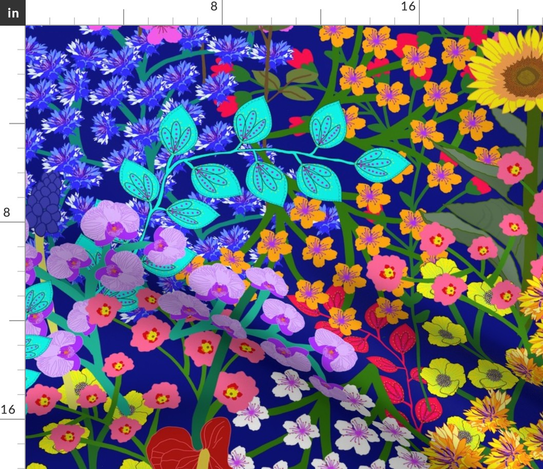 My virtual flower garden blue background jumbo