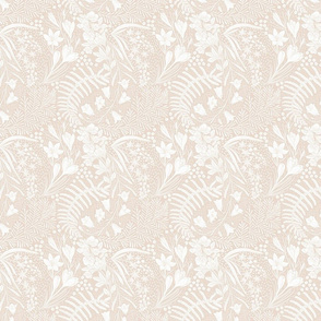 Forest Flowers reimagined paisley pattern neutral small scale 