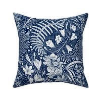Forest Flowers reimagined paisley pattern navy blue medium scale 